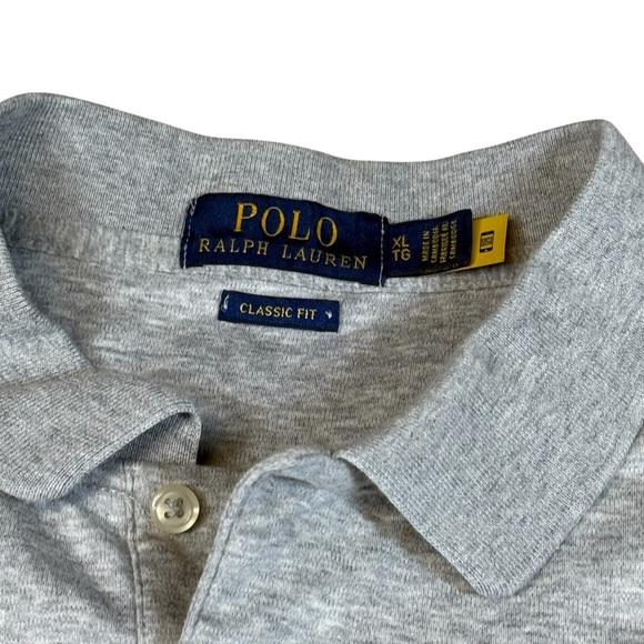 Polo Ralph Lauren Mens XL Custom fit Short Sleeve Polo Shirt Gray Brown Pony - Picture 2 of 4